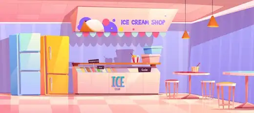 Mostrador de heladeria